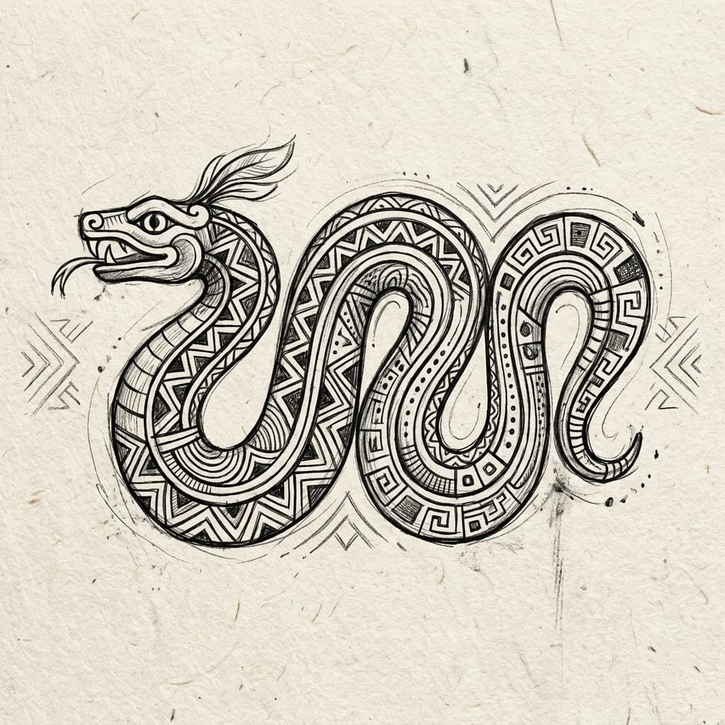 Diseño a mano de LA SERPIENTE